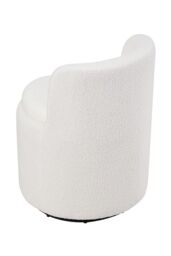 Living and Home 360° Upholstered Sherpa Swivel Chair with Storage in White - thumbnail 6
