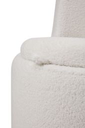 Living and Home 360° Upholstered Sherpa Swivel Chair with Storage in White - thumbnail 7