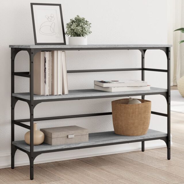Berkfield Home Console Table Grey Sonoma 100x32x75 cm Engineered Wood - Size: 100 x 32 x 75 cm - image 1