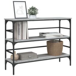 Berkfield Home Console Table Grey Sonoma 100x32x75 cm Engineered Wood - Size: 100 x 32 x 75 cm - thumbnail 4