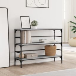 Berkfield Home Console Table Grey Sonoma 100x32x75 cm Engineered Wood - Size: 100 x 32 x 75 cm - thumbnail 3