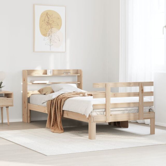 Berkfield Home Bed Frame with Headboard without Mattress 100x200 cm in Brown - image 1