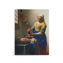 "Artery8 The Milkmaid Portrait Vermeer Vintage Canvas Wall Art in Beige - Size: W24"" x H32""" - thumbnail 1