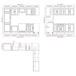 Berkfield Home Elegant 14 Piece Kitchen Cabinet Set Porto Grey Sonoma Engineered Wood - thumbnail 9