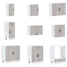 Berkfield Home Elegant 14 Piece Kitchen Cabinet Set Porto Grey Sonoma Engineered Wood - thumbnail 4