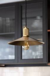 Industville Knurled Brass Slope Pendant Light - Brass Holder in Metallic Gold - Size: Medium - thumbnail 5
