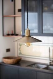Industville Knurled Brass Slope Pendant Light - Brass Holder in Metallic Gold - Size: Medium - thumbnail 2