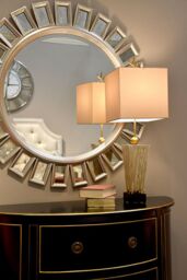 Loops Table Lamp Gilded Frogs Light Brown Faux Silk Shade Gold Leaf Finial LED E27 60W - thumbnail 2
