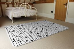Benjamin Tate Design Sketchy Leaves Scattered Rug in Natural - Size: Large - thumbnail 3