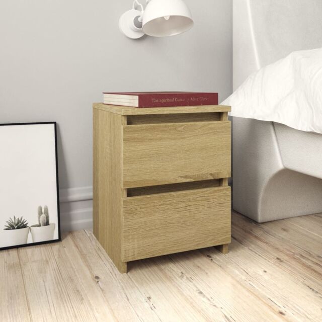 Berkfield Home Bedside Cabinets 2 pcs Sonoma Oak 30x30x40 cm Engineered Wood in Brown - Size: 30 x 30 x 40 cm - image 1