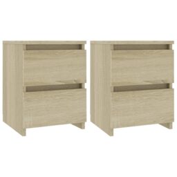 Berkfield Home Bedside Cabinets 2 pcs Sonoma Oak 30x30x40 cm Engineered Wood in Brown - Size: 30 x 30 x 40 cm - thumbnail 2