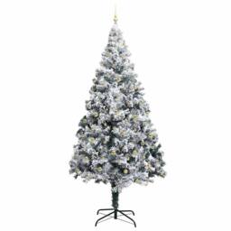 Berkfield Home Christmas Tree with 300 LEDs with Stand White 300 cm PVC - thumbnail 4