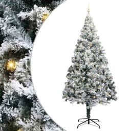 Berkfield Home Christmas Tree with 300 LEDs with Stand White 300 cm PVC - thumbnail 2