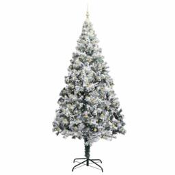 Berkfield Home Christmas Tree with 300 LEDs with Stand White 300 cm PVC - thumbnail 3