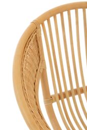 Orsina Comfortable Natural Rattan & Black Iron Arm Chair, Durable Outdoor Chair, Versatile Natural Dining Chair - thumbnail 6