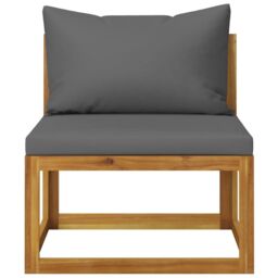 Berkfield Home 3 Piece Garden Lounge Set with Cushions Solid Wood Acacia in Grey - thumbnail 2