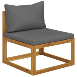 Berkfield Home 3 Piece Garden Lounge Set with Cushions Solid Wood Acacia in Grey - thumbnail 3