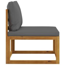 Berkfield Home 3 Piece Garden Lounge Set with Cushions Solid Wood Acacia in Grey - thumbnail 4