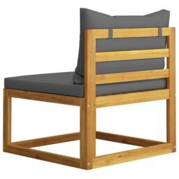 Berkfield Home 3 Piece Garden Lounge Set with Cushions Solid Wood Acacia in Grey - thumbnail 5