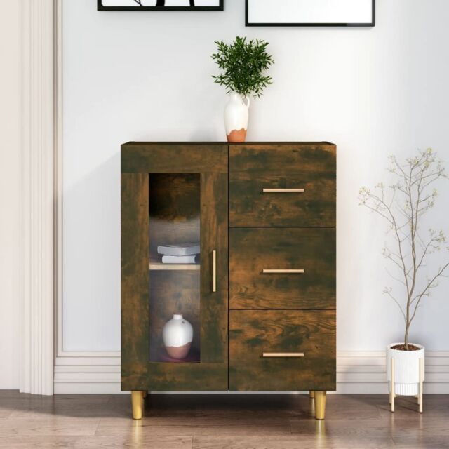 Berkfield Home Sideboard Smoked Oak 69, 5x34x90 cm Engineered Wood in Brown - Size: 5 x 34 x 90 cm - image 1