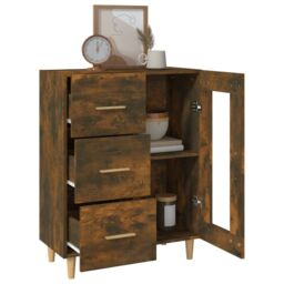 Berkfield Home Sideboard Smoked Oak 69, 5x34x90 cm Engineered Wood in Brown - Size: 5 x 34 x 90 cm - thumbnail 4