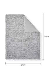 BHS Ruched Faux Fur Throw in Grey - thumbnail 3