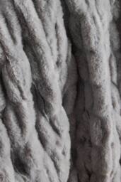 BHS Ruched Faux Fur Throw in Grey - thumbnail 2