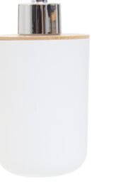 Orsina Subtle White Lotion Dispenser With Bamboo Fibre Body, Liquid Soap Pump For Hand Wash, Moisturizer Dispenser - thumbnail 5