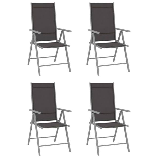 Berkfield Home Folding Garden Chairs 4 pcs Textilene Black - image 1