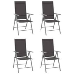 Berkfield Home Folding Garden Chairs 4 pcs Textilene Black - thumbnail 1