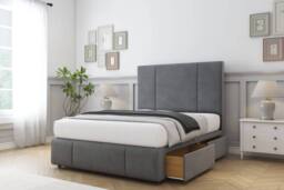 "Comfort Beds Arya Coniston Divan Set 2 Drawers-54"" Headboard-Footboard in Dark Grey - Size: Double" - thumbnail 2