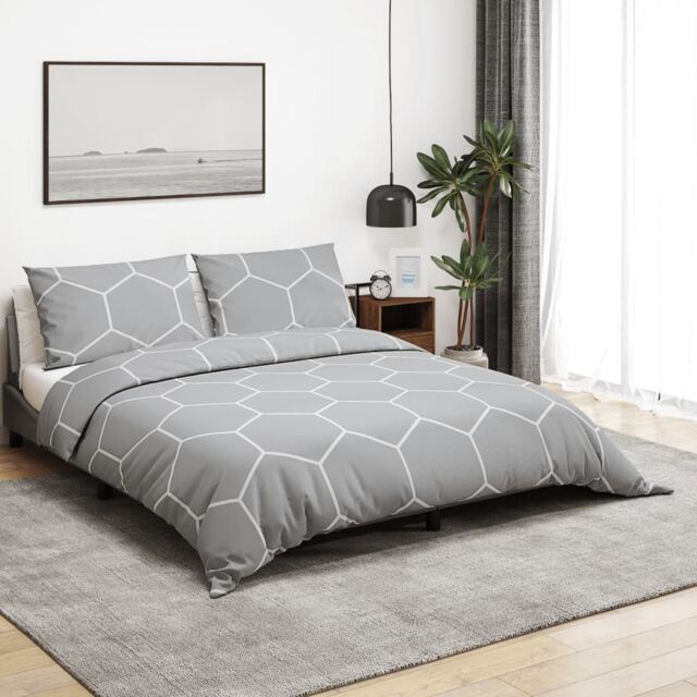 Berkfield Home Duvet Cover Set Grey 200x200 cm Cotton - image 1