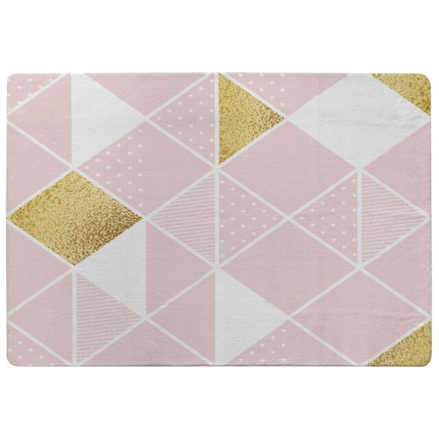 Benjamin Tate Design Pink & Gold Geometric Rug in Natural - Size: Large - image 1