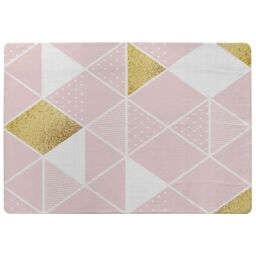 Benjamin Tate Design Pink & Gold Geometric Rug in Natural - Size: Large - thumbnail 1