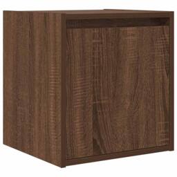 Berkfield Home Wall-Mounted Bedside Cabinet Brown Oak 38x34x40 cm - Size: 38 x 34 x 40 cm - thumbnail 1
