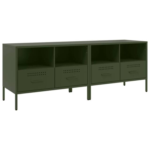Berkfield Home TV Cabinets 2 pcs Olive Green 68x39x50.5 cm Steel - image 1