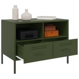 Berkfield Home TV Cabinets 2 pcs Olive Green 68x39x50.5 cm Steel - thumbnail 5