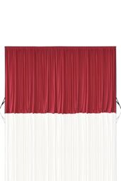 Neel Blue 3x3 Metres Curtain Backdrop, Polyester Fabric Drapes in Red - Size: 300 cm