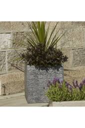 KDMD Pewter Square Slate Effect Planter 39cm in Grey - thumbnail 3