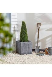 KDMD Pewter Square Slate Effect Planter 39cm in Grey - thumbnail 5