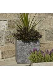 KDMD Pewter Square Slate Effect Planter 39cm in Grey - thumbnail 4