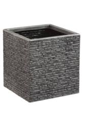 KDMD Pewter Square Slate Effect Planter 39cm in Grey - thumbnail 9