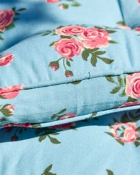 Dibor Set of 4 Floral Blue Summer Outdoor Garden Chair Seat Pad Box Cushions W45 x L45cm - Size: 45 cm x 45 cm - thumbnail 4