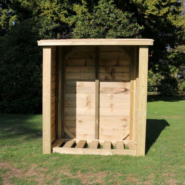 Churnet Valley Garden Furniture Ltd Heavy Duty Slatted Log Store - H150 cm - Min. Assembly Required in Brown - image 1