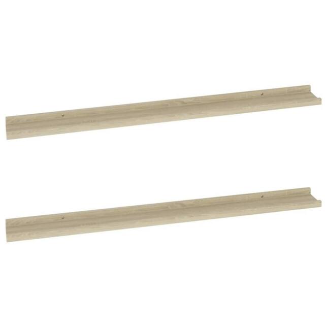 Berkfield Home Wall Shelves 2 pcs Sonoma Oak 100x9x3 cm in Light Tan - Size: 100 x 9 x 3 cm - image 1