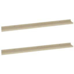 Berkfield Home Wall Shelves 2 pcs Sonoma Oak 100x9x3 cm in Light Tan - Size: 100 x 9 x 3 cm