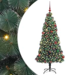Berkfield Home Artificial Pre-lit Christmas Tree with Ball Set Green 180 cm - thumbnail 2