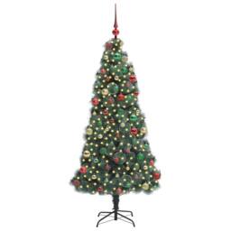 Berkfield Home Artificial Pre-lit Christmas Tree with Ball Set Green 180 cm - thumbnail 3