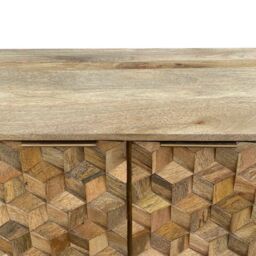 Jaipur Furniture Ltd Geometric Small Sideboard - Mango Wood - L45 x W93 x H77 cm - Mango Light Finish in Brown - thumbnail 7