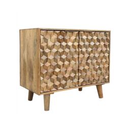 Jaipur Furniture Ltd Geometric Small Sideboard - Mango Wood - L45 x W93 x H77 cm - Mango Light Finish in Brown - thumbnail 2